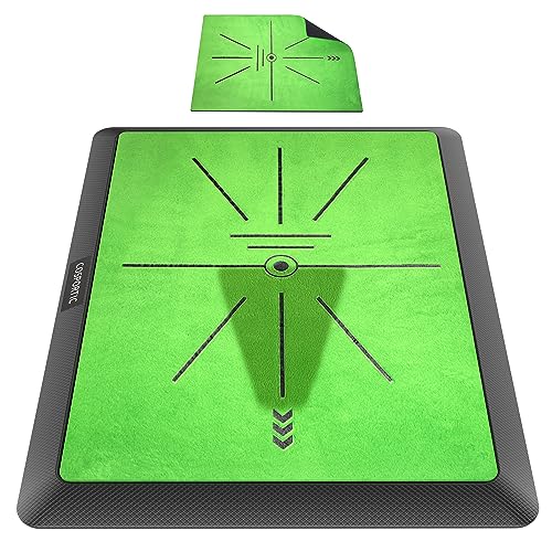 COSPORTIC Golf Hitting Mat | Golf Training Mat for Swing Path Feedback/Detection Batting | Extra Replaceable Golf Practice Mat 16'x12' | Golf Gifts for Men/Women for Home Indoor Outdoor