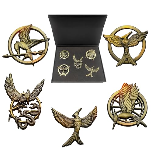 The Hunger Games Pins Collectors Edition Gift Set | Catching Fire | Mockingjay Part 1 2 Ballad Of Songbirds And Snakes Book Hat Pins For Backpacks | Lapel Pin Official Box