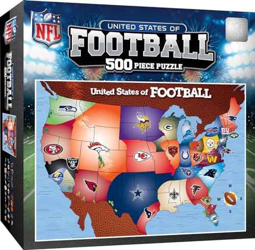 MasterPieces NFL League Map Puzzle - 500-Piece Sports Puzzle for Adults - Officially Licensed NFL Product