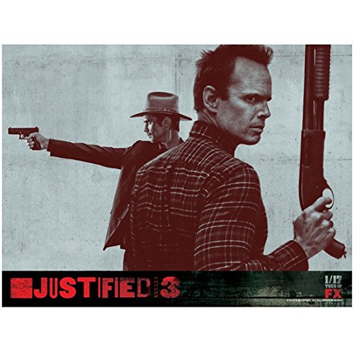 Justified Timothy Olyphant as Raylan Givens Loaded Up with Walton Goggins 8 x 10 Inch Photo