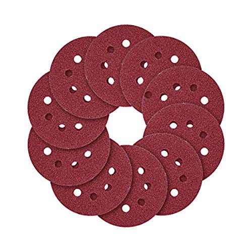 Miady 5-Inch 8-Hole Hook and Loop Sanding Discs 70PCS, 40/80/120/240/320/600/800 Assorted Grits Sandpaper for Aluminum - Pack of 70