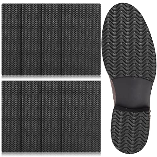 8 Pcs Shoe Grips on Bottom of Shoes No Slip Shoes Pads Self Adhesive Sole Protector Anti Slip Shoe Grips Bottom of Shoe for Heel No Skid Shoe Pads for Sneakers Slippers (Black, 5.9 x 3.2 Inch)