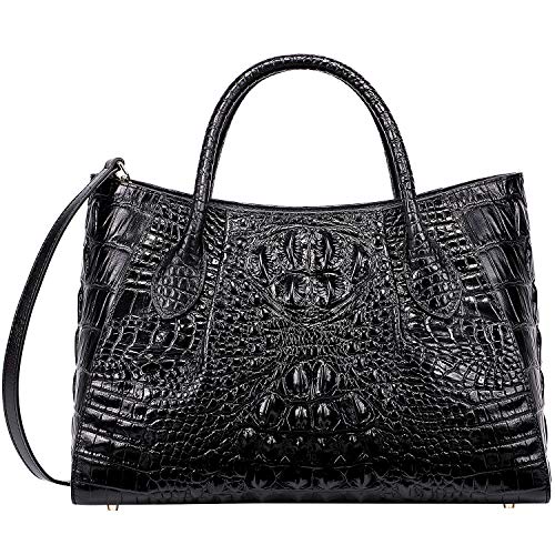 PIJUSHI Women Handbags Crocodile Purse Designer Top Handle Satchel Handbags For Women (5002A, Black)