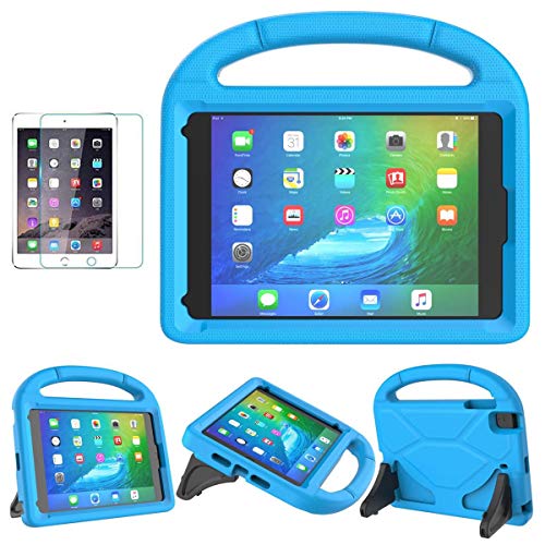 SUPLIK iPad Mini 5/4/3/2/1 Case for Kids, Durable Shockproof Protective Handle Bumper Stand Cover with 2*Screen Protectors for 7.9 inch Apple iPad Mini 5th/4th/3rd/2nd/1st Generation, Blue