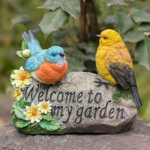 Aivanart Bird Garden Decor, Welcome Sign Sculptures Statues for Yard Patio Lawn Funny Fairy Ornaments Outside Figurine Home Decorations