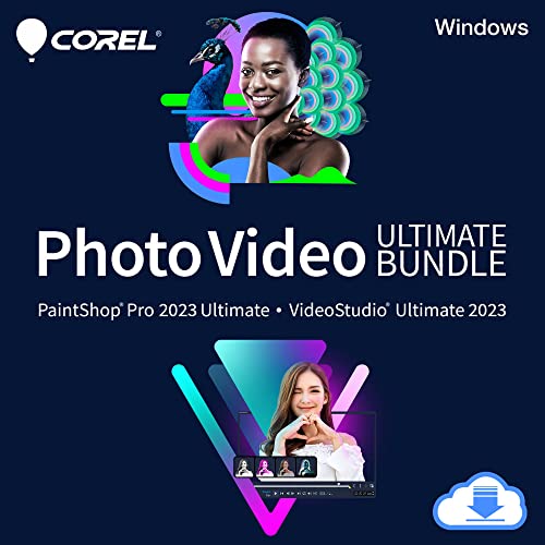 Corel Photo Video Ultimate Bundle 2023 | PaintShop Pro 2023 Ultimate and VideoStudio Ultimate 2023 | Powerful Photo and Video Editing Software [PC Download]