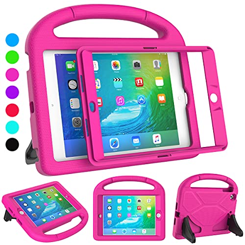 SUPLIK iPad Mini 1/2/3 Case for Kids, Built-in Screen Protector Durable Shockproof Protective Cover with Handle Stand for 7.9 inch Apple iPad Mini 1st/2nd/3rd Generation, Pink