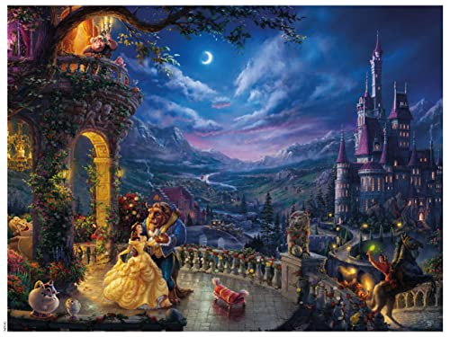 Ceaco - Thomas Kinkade - Disney Dreams Collection - Beauty and The Beast Dancing in The Moonlight - 1500 Piece Jigsaw Puzzle, 12 x 10 x 2.6 inches