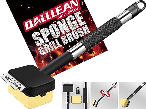 BBQ Grill Brush Bristle Free for Outdoor Grill, Replaceable Head Cleaning Brush, Steam Grate Cleaner, BBQ Cleaning Brush, Scraper for Grill Grates, Safe Barbecue Grill Brush