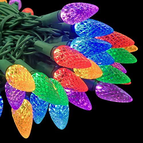MXTCLM C6 Christmas Lights, 50 LED Strawberry String Lights, 18FT Multicolor C6 Lights, Fairy Lights for Outdoor, Indoor, Garden, Yard, Home, Party, Christmas Tree Decorations (Multicolor)