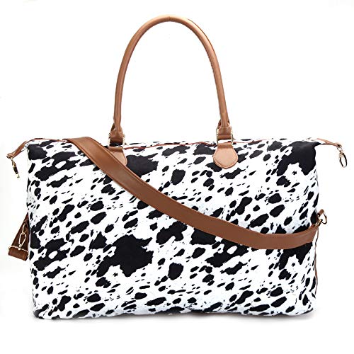 Weekender bag Cow print Duffle bag for women Travel Duffel bags Carry on Overnight Duffel Bag hospital bag for women labor delivery