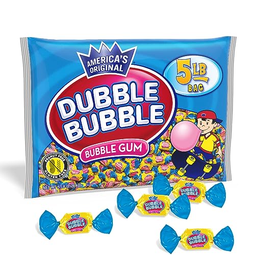 Dubble Bubble Original Twist Bubble Gum - Individually Wrapped Candy - Gluten Free, Kosher & Peanut Free - 5 Pound Bag