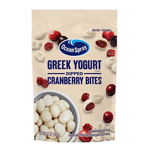 Ocean Spray Greek Yogurt Covered Craisins, Greek Yogurt Flavored, Covered Cranberries, Dried Fruit, 5 Oz Pouch (Pack of 1)
