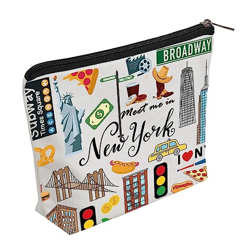 WZJHCL New York City Trip Travel Case Pouch Bag NYC Besties Trip Makeup Pouch Bag New York Vacation Cosmetic Kit Bag New York Travel Gift (New York)