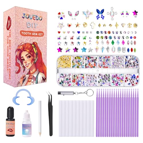 Teeth Gem Kit, DIY Fashionable Crystals Tooth Jewelry Kit, Professional Teeth Gems Kit with Glue, Temporary Gem Starter Kit