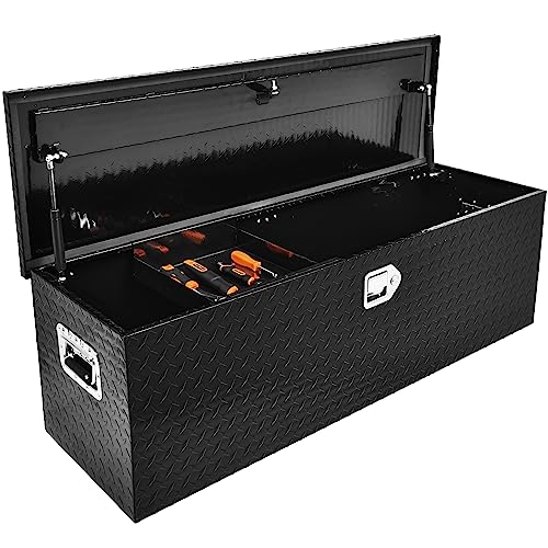 YITAMOTOR 49 Inch Truck Bed Tool Boxes Heavy Duty Aluminum with Sliding Shelf,Diamond Plate ToolBox for Pick Up Truck RV Trailer, Chest Storage Organizer with Lock and Keys