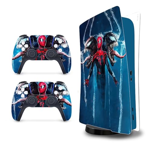 NOWSKINS Superhero Skin for Playstation 5, Premium 3M Vinyl Cover Skins Wraps Set for PS5 Disc Edition and Controller Stickers