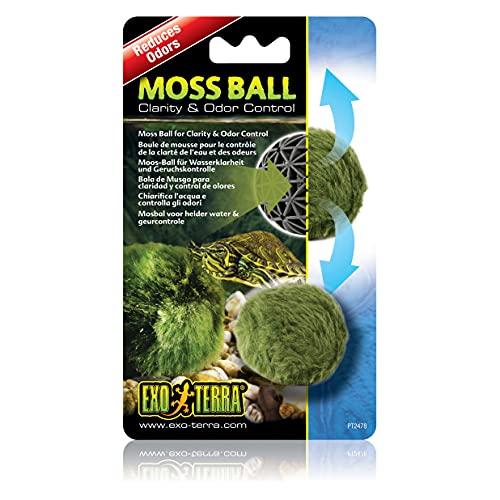 Exo Terra Moss Ball, Water Clarity and Odor Control for Aqua-Terrariums, PT2478, Green