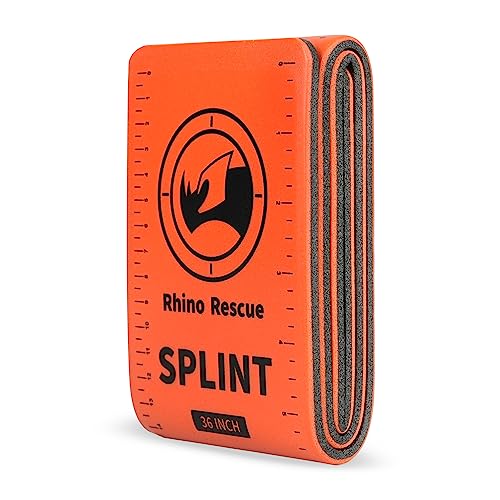 RHINO RESCUE First Aid Splint 36' X 4.3' Orange-Gray, Keep Bones in Position (1, Folded)