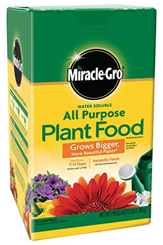 Miracle-Gro Water Soluble All Purpose Plant Food, Fertilizer for Indoor or Outdoor Flowers, Vegetables or Trees, 3 lbs.