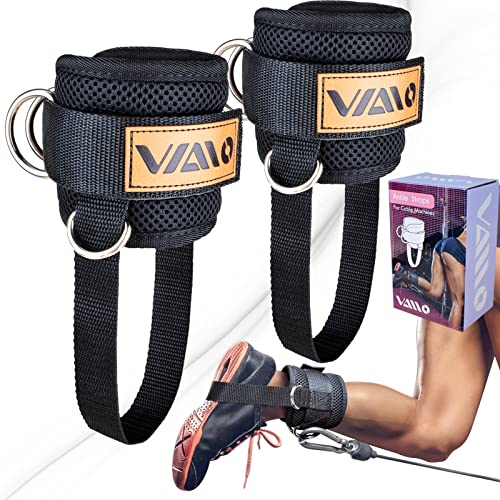 VAIIO Ankle Straps for Cable Machines,Adjustable Comfort fit Neoprene, Reinforce Double D-Ring - Premium Ankle Cuffs to Improve Abdominal Muscles, Lift The Butts, Tone The Legs for Men & Women