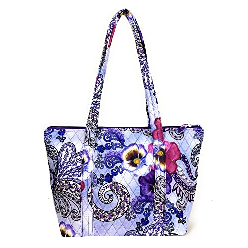 EGFAS Quilted Handbag Purse Shoulder Bag Pocketbook (Medium Pansy Purple)