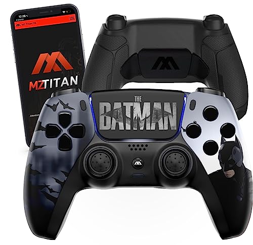 MODDEDZONE Smart Extreme Modded Controller + Anti Recoil 2 Remap Buttons & Interchangeable Thumbsticks & Hair Triggers, Tactical Buttons Compatible with PS5 Custom Controller PC (Bat)