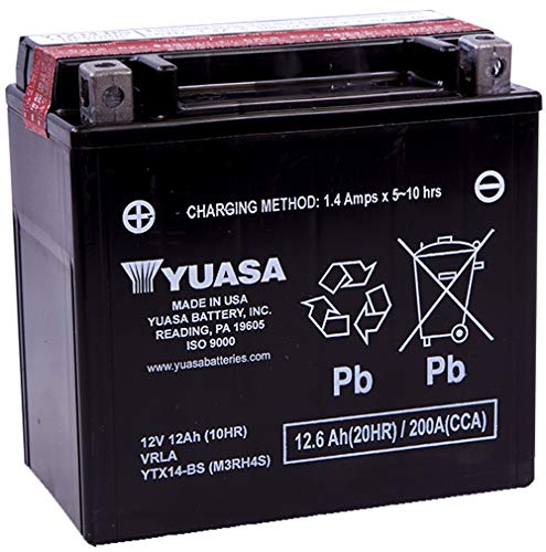 Yuasa YTX14-BS Maintence Free Battery with Acid Pack