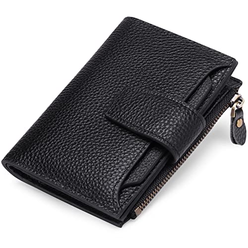 Falan Mule Women's Genuine Leather Wallet, Compact Size, RFID Blocking, Includes Coin Pouch, Card Holders, 14 Slots