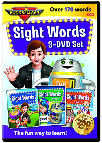 Rock 'N Learn - RL-316 Sight Words 3-DVD Set by : Over 170+ words includes all pre-primer, primer, and first grade Dolche words plus many Fry words