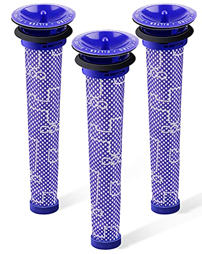 3Pack Pre Filters Replacement for Dyson - Vacuum Filter Compatible with Dyson V6 V7 V8 DC59 DC58 Replaces Part 965661 01 (3 Pack)