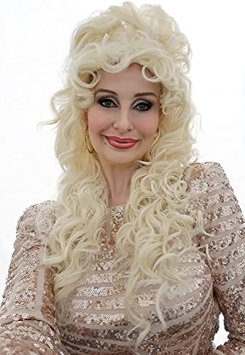 ALLAURA Realistic Dolly Long Blonde Curly Hair for Women, & Kids Fits All – Heat-resistant to Restyle & Reuse – Ideal for Cosplay & Anime | Compatible with Dolly Wig