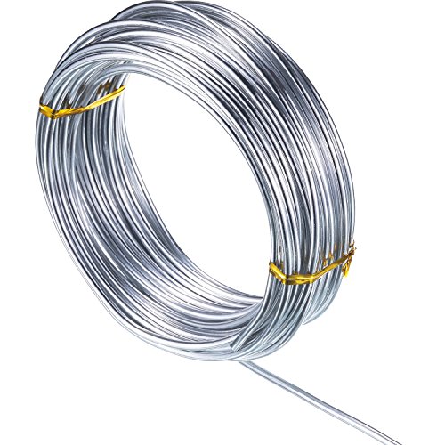 TecUnite Aluminum Craft Wire for Sculpting Armature Bendable Craft Wire for DIY Jewelry Making (1 Roll,Silver,10 M X 3 mm)