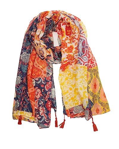 YOUR SMILE Large Boho Scarf for Women Lightweight Floral Printed Scarves Fall Winter Fashion Fringed Shawl wraps (17 Classical Boho)