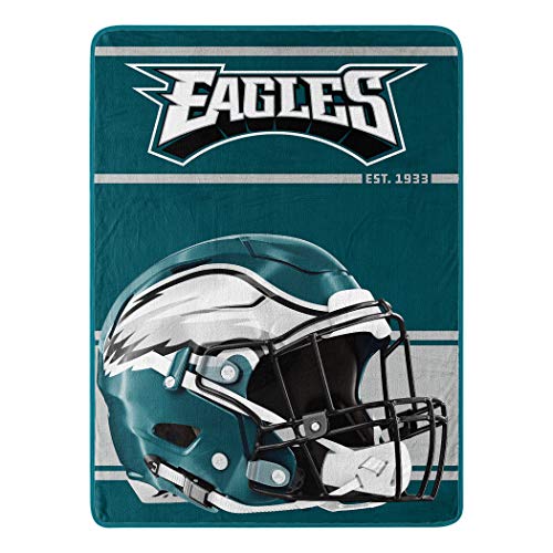 Northwest NFL Philadelphia Eagles 46x60 Micro Raschel Run Design RolledBlanket, Team Colors, One Size (1NFL059050011RET)