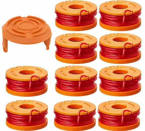 Trimmer Spool Line for Worx，Edger Spool Compatible with Worx trimmer spools Weed Eater String,Trimmer Line Refills 0.065 inch for Electric String Trimmers，Weed Wacker Spool Replacement Parts