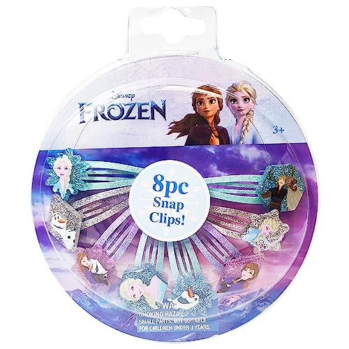 Disney Frozen Kids Hair Clips for Girls Snap Clips 8 Pack Multi Color Ages 3+