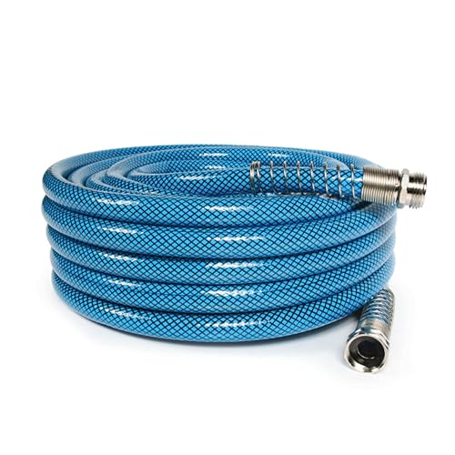 Camco TastePURE 50-Ft Premium Water Hose - RV Drinking Water Hose Contains No Lead, No BPA & No Phthalate - Ultra Flexible Design w/Diamond-Hatch Reinforcement - 5/8” ID, Made in the USA (21009)