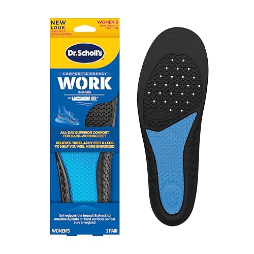 Work All-Day Superior Comfort Insoles (with) Massaging Gel, Women, 1 Pair, Trim to Fit