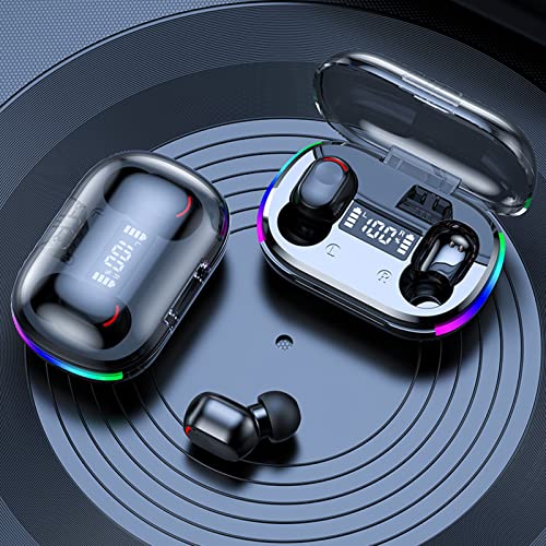Wireless Earbuds - Bluetooth 5.3 in Ear Headphones - Built-in Microphone - Immersive Premium Sound Headset -Charging Case with Dynamic RGB Lamp - Noise Cancelling Lightning Deals of Today