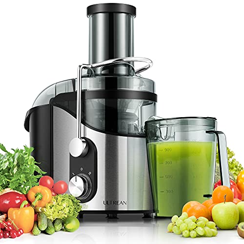 Ultrean Juicer Machine, 800w Juicer with Big Mouth 3” Feed Chute, Dual Speeds Centrifugal Juice Maker for Fruits and Veggies, Easy to Clean and BPA Free