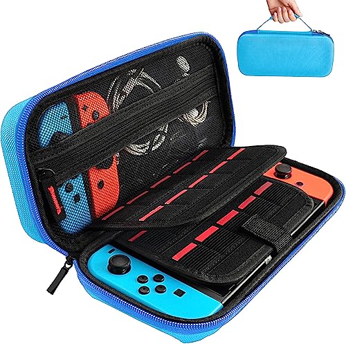 daydayup Carrying case for Nintendo Switch/ Switch OLED - Blue Protective Hard Portable Travel case Shell Pouch for Console & Accessories