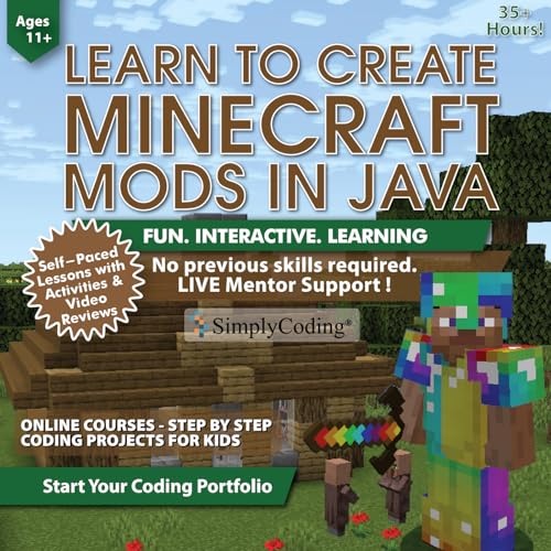 Coding for Kids: Learn to Code Minecraft Mods in Java - Video Game Design Coding - Computer Programming Courses, Ages 11-18, (PC, Mac Compatible)