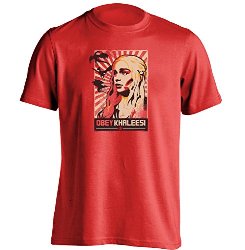 Obey Khaleesi Dragon Poster Mens & Womens Printing T Shirt Red