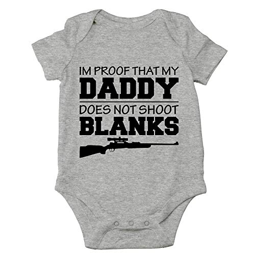 CBTwear I'm Proof That My Daddy Does Not Shot Blanks - Funny One-piece Infant Baby Bodysuit (Newborn, Heather Grey)