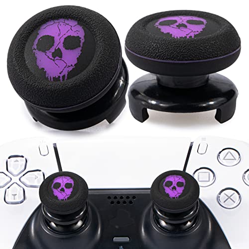 Playrealm FPS Thumbstick Extender & Printing Rubber Silicone Grip Cover 2 Sets for PS5 Dualsenese & PS4 Controller (Ghost Purple)