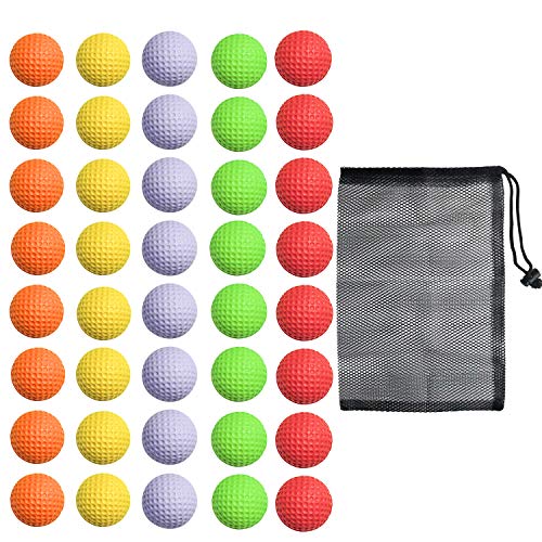 Bac-kitchen 40 Pack Foam Golf Practice Balls - Realistic Feel and Limited Flight Training Balls for Indoor or Outdoor