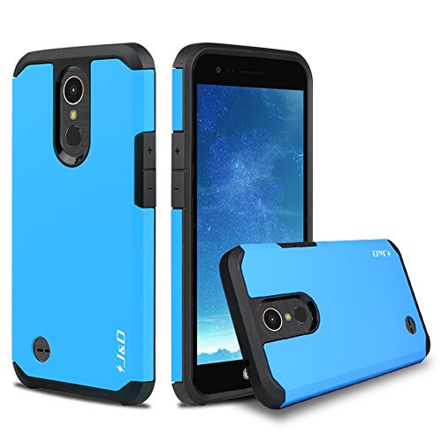 J&D Case Compatible for LG K20 V/LG K20 Plus/LG Harmony/LG K10 2017 / LG V5 / LG Grace Case, Heavy Duty Dual Layer Hybrid Shockproof Protective Rugged Bumper Case for LG K20 V Case, Blue