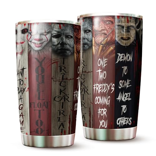 Horror Tumbler - Halloween Cup - Horror Coffee Mug - Gift for Men, Women on Birthday, Halloween, Christmas - Halloween Tumbler 20 Oz