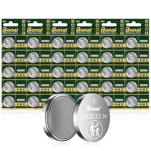 BONAI CR2032 Battery 3V Lithium Battery Coin Button Batteries 30 Count